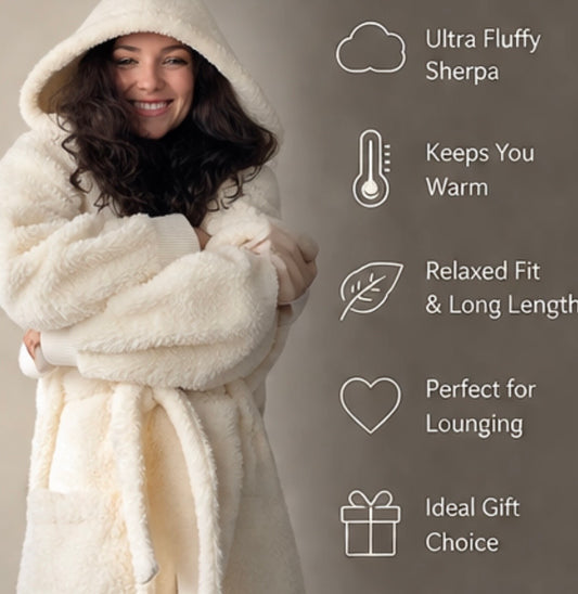 Fluffy Robe.                                                  Soft Reset - warm, soft, and effortlessly cosy.
